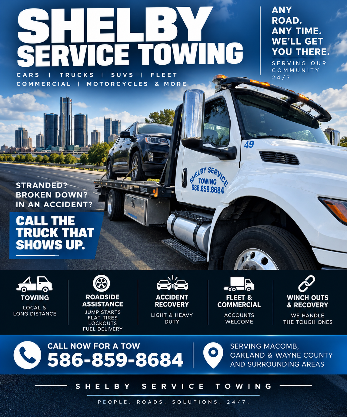 Shelby Service Towing in Clinton Township
